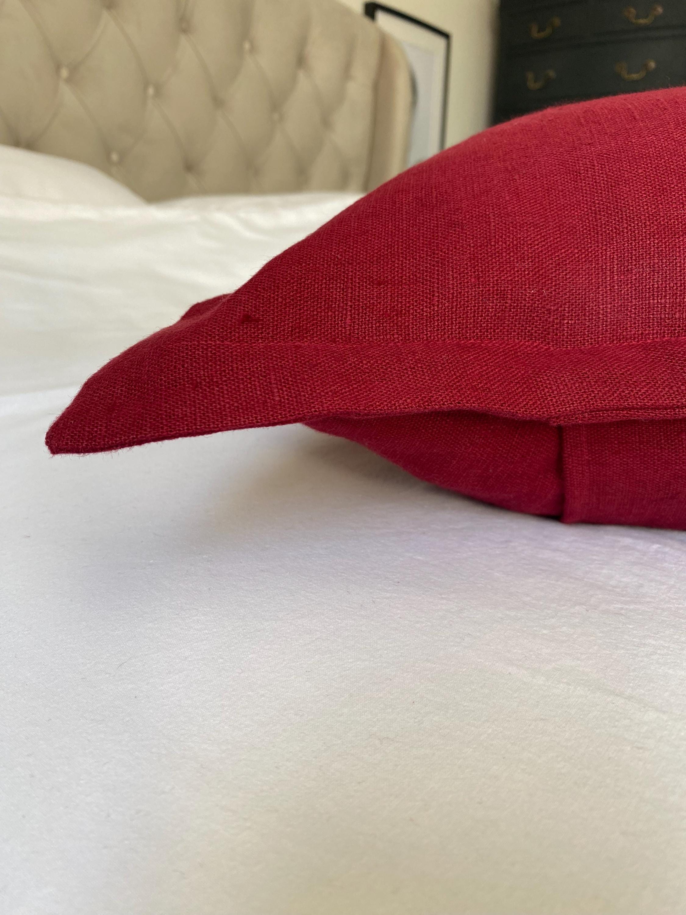 bordeaux wine red scatter cushions, oxford edging cushion cover
