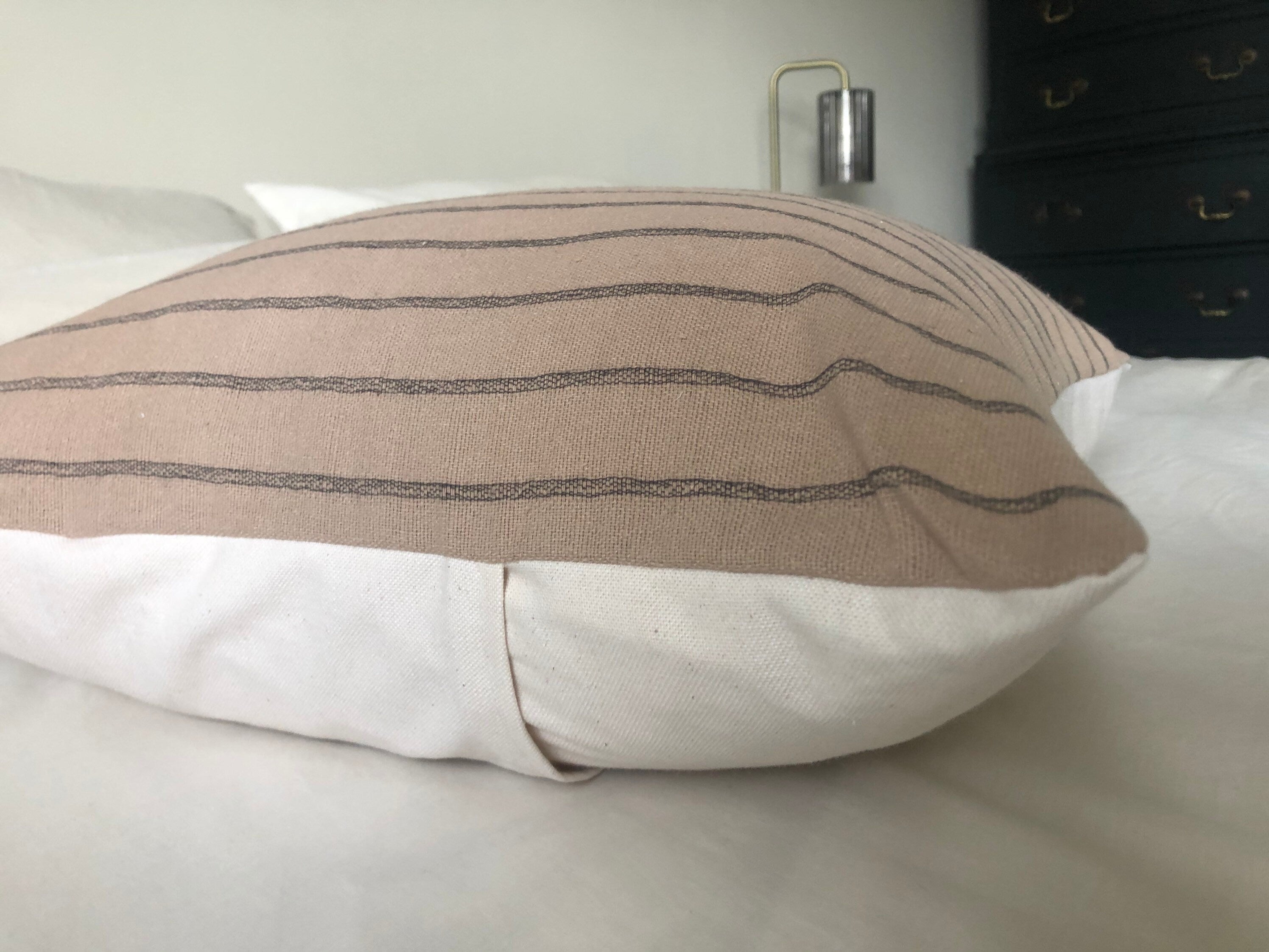 Brown Striped Cotton Cushion Cover: Bohemian Home Decor