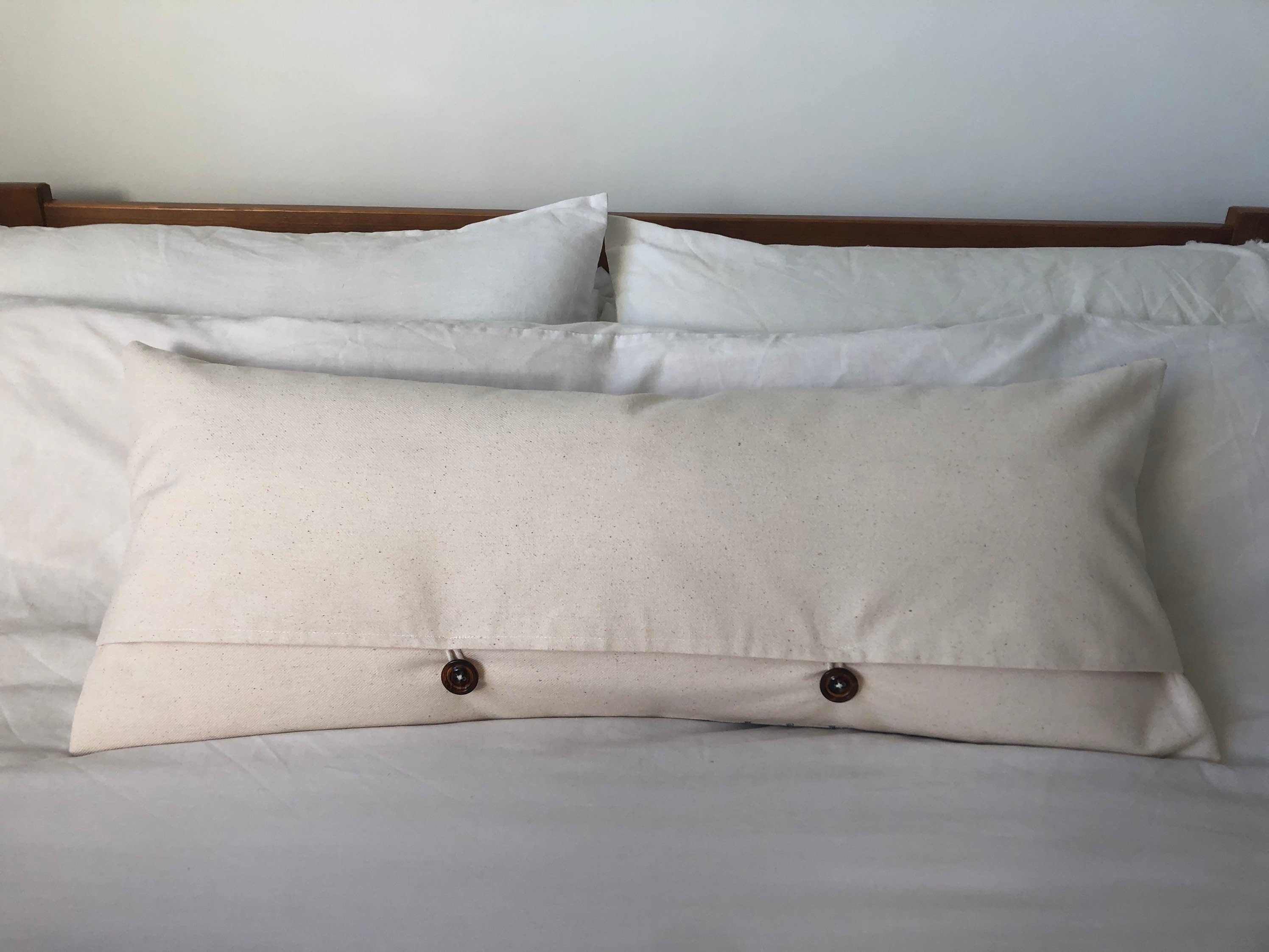 long bolster cushion cover in sage green stripe handwoven fabric