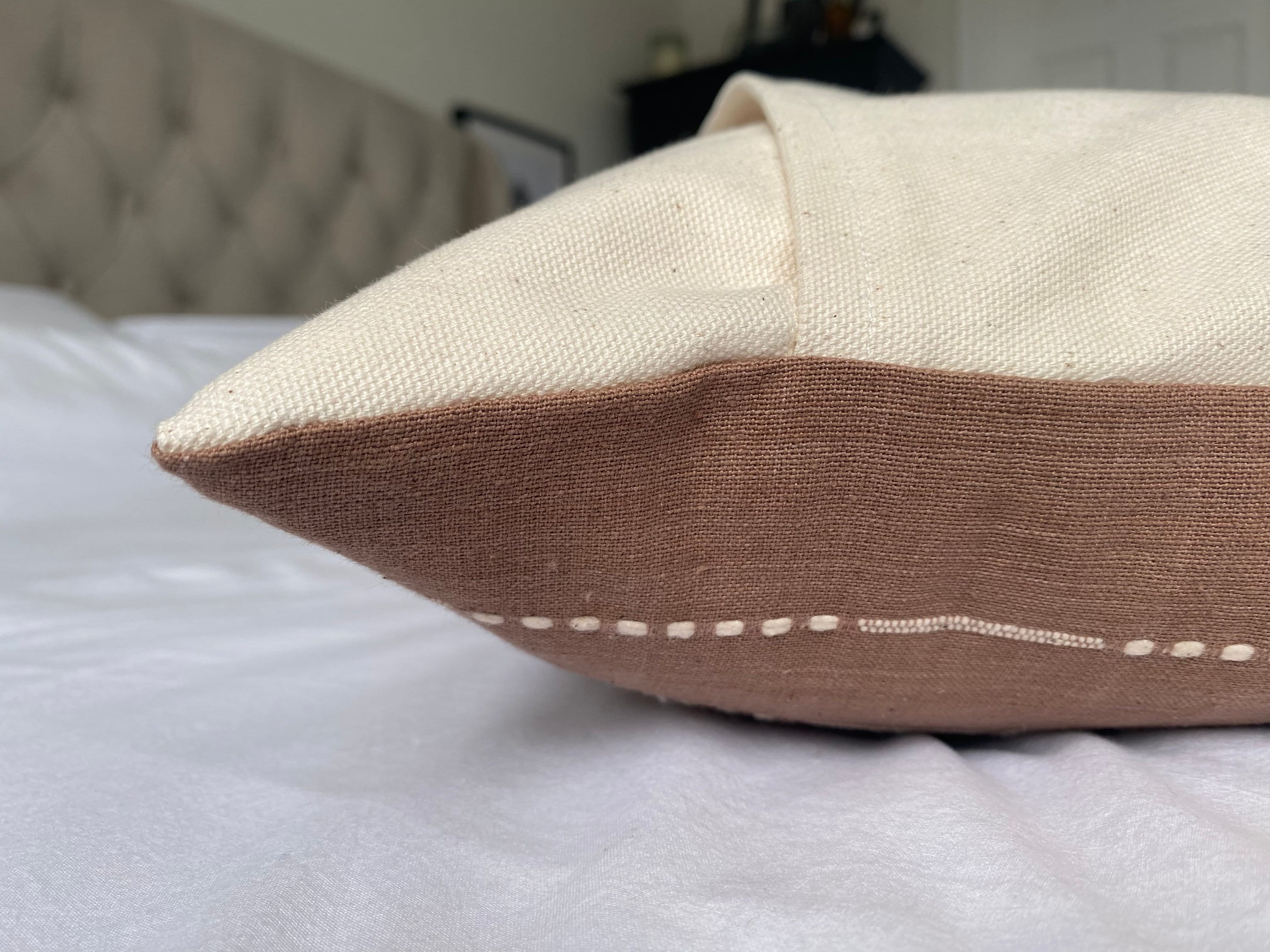 Tan brown bolster cushion cover, light brown long lumbar pillow cover