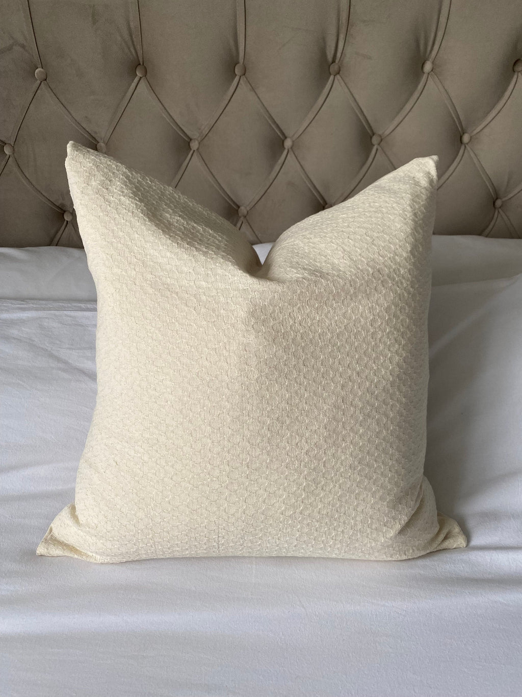 Natural textured cream pillow cover, ivory cushions, bohemian home decor, large cushion covers, handwoven organic fabric