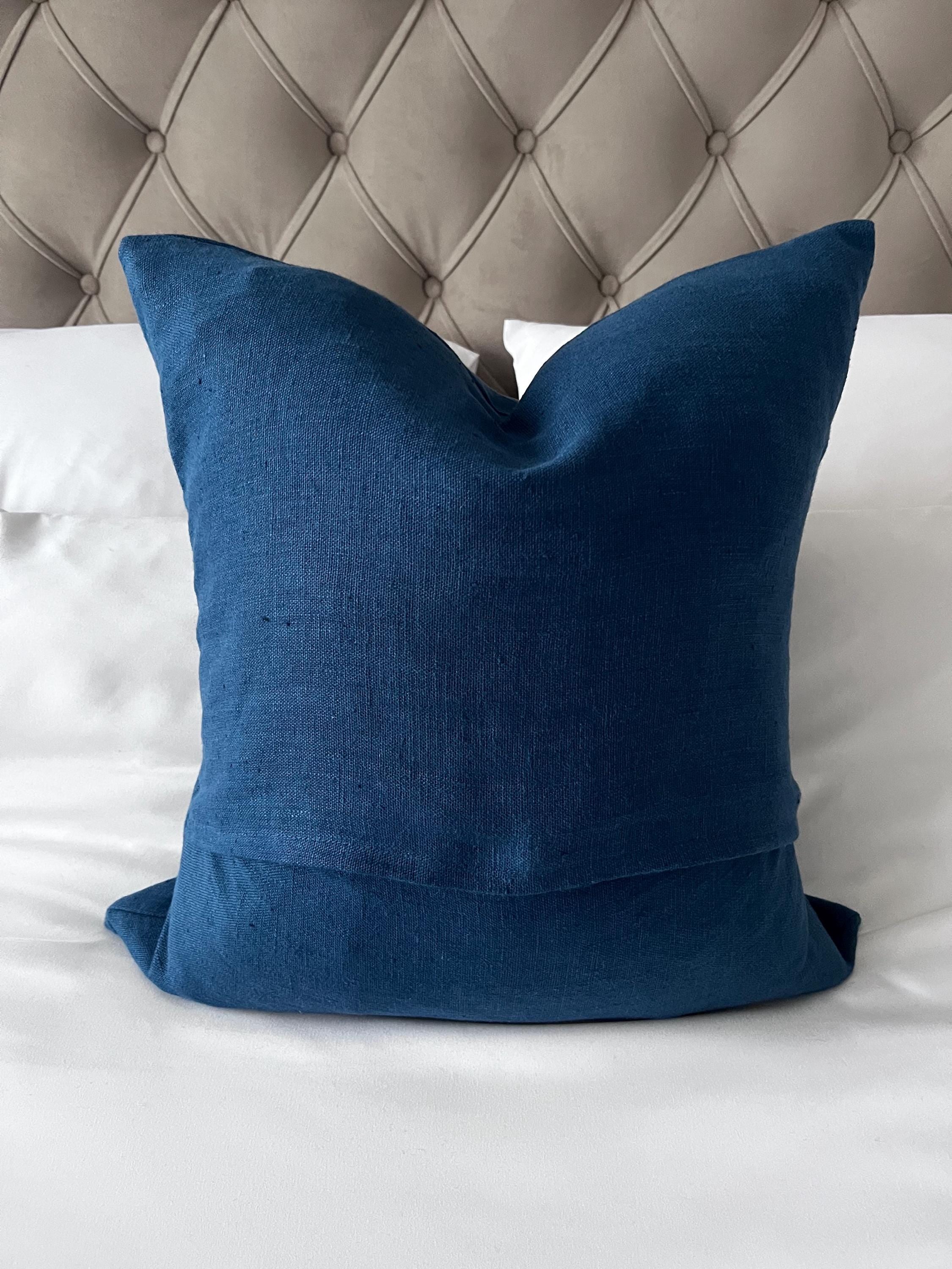 Petrol blue throw pillow: with envelope reverse
