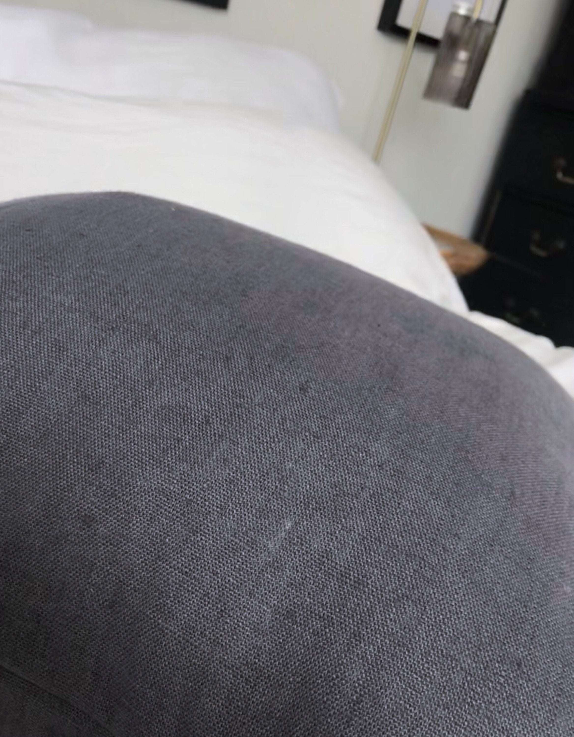 Grey French Linen Cushion Cover, Minimalist Throw Pillow Sham