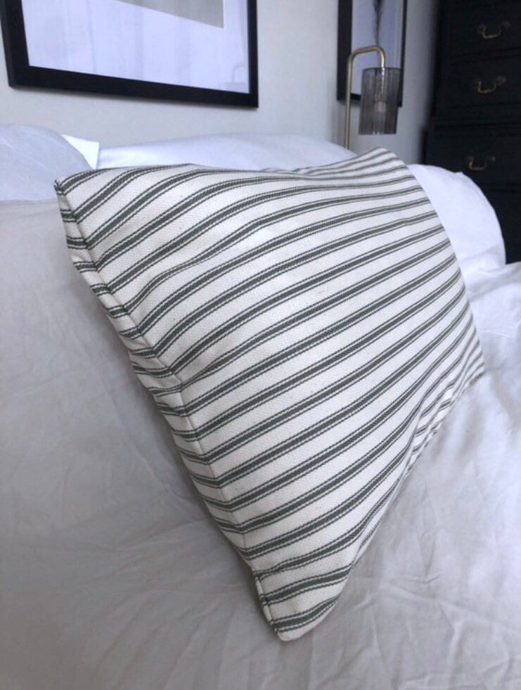 Olive green lumber pillow cover: envelope reverse cotton cushion