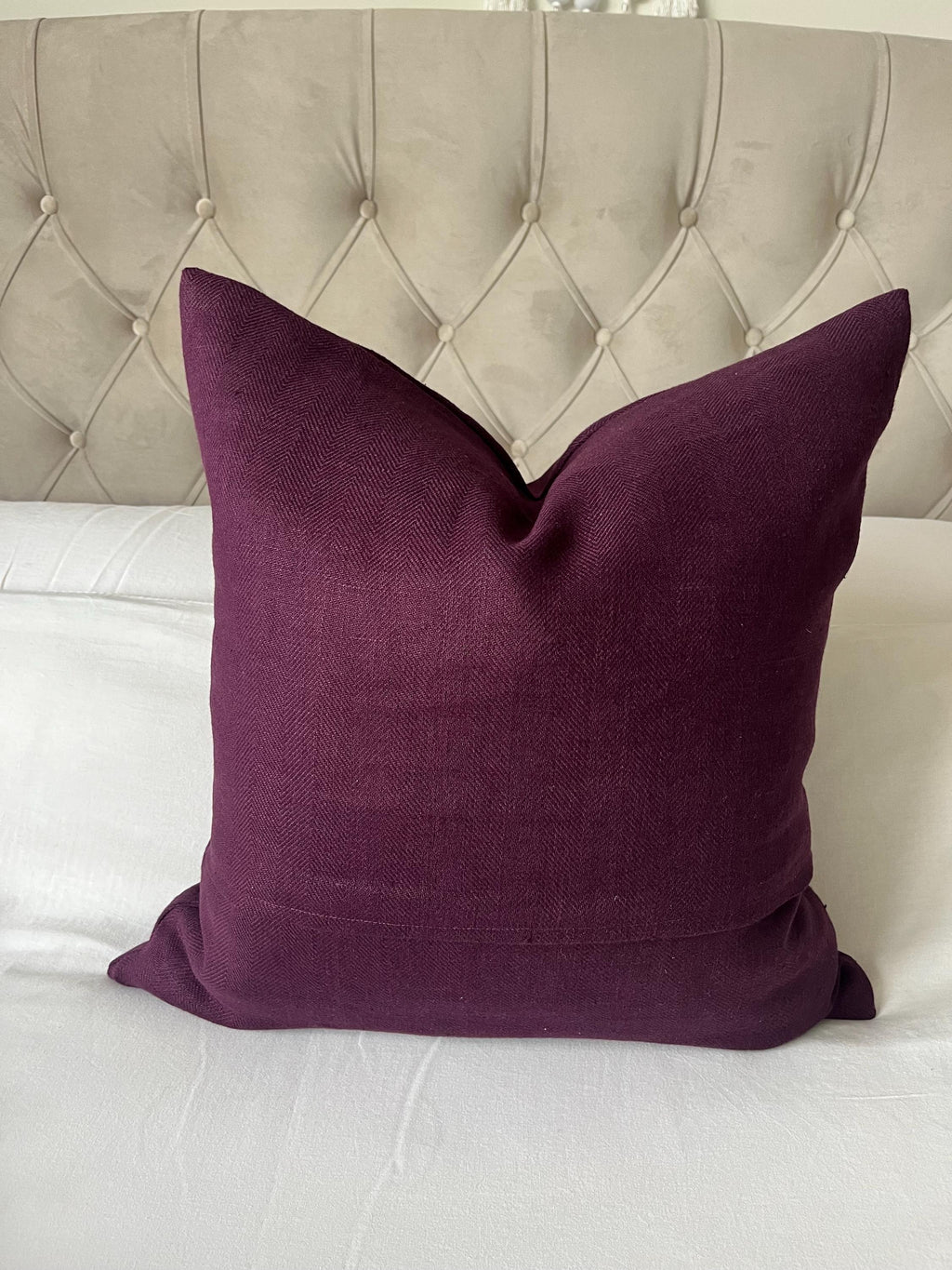 Aubergine scatter pillow cover, deep plum cushion cover, purple European flax linen throw