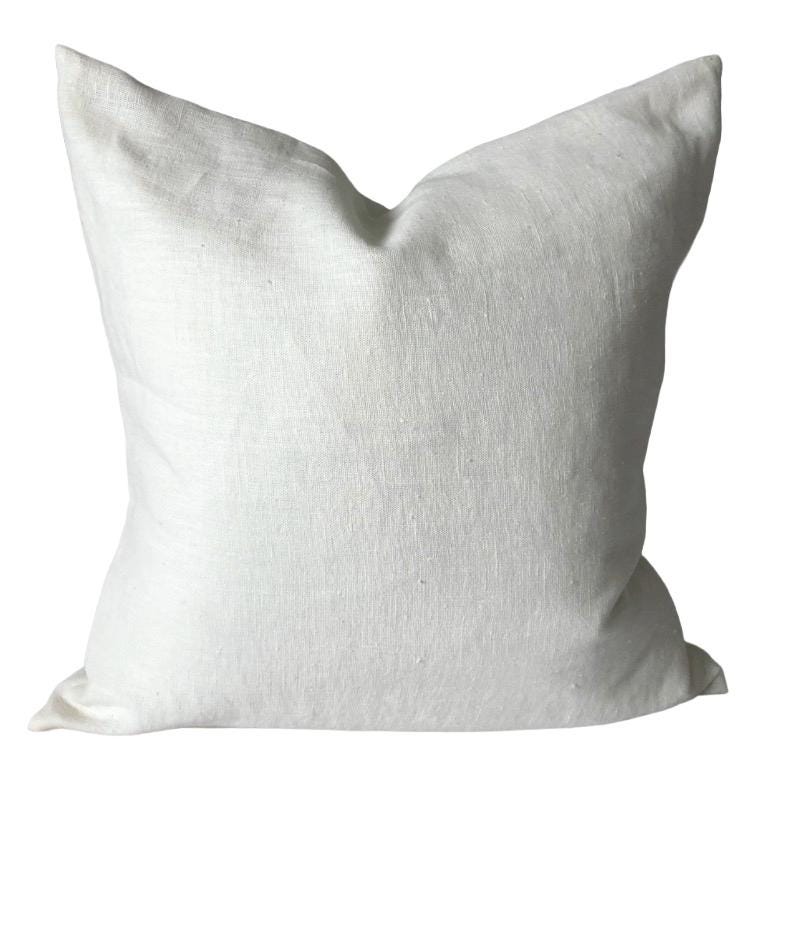 Cream linen cushion covers, French linen pillow cover, minimal home decor