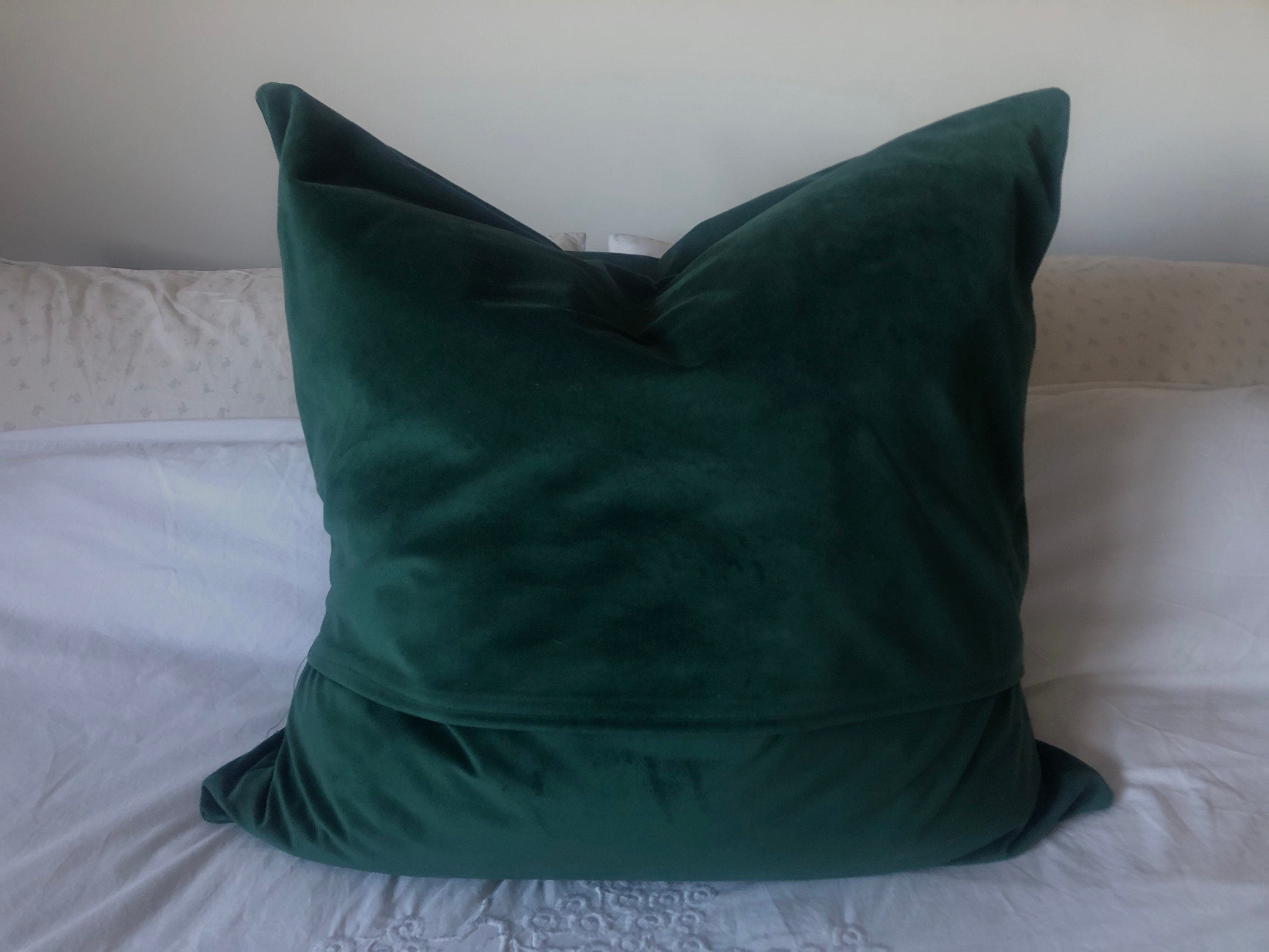 Dark Emerald Green Velvet Cushion Cover: Eclectic Home Decor