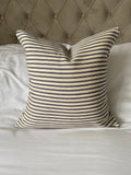 Blue Stripe Ticking Pillow Cover: Coastal Nautical Decor