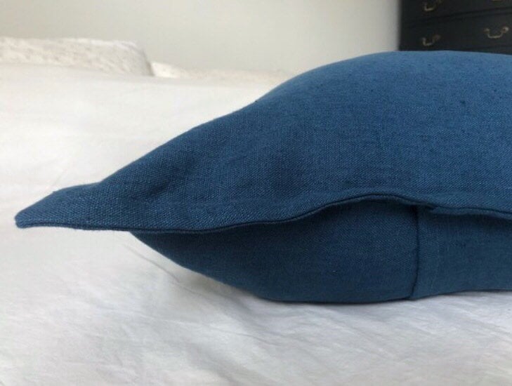 Petrol Blue Linen Cushion Cover with Envelope Closure
