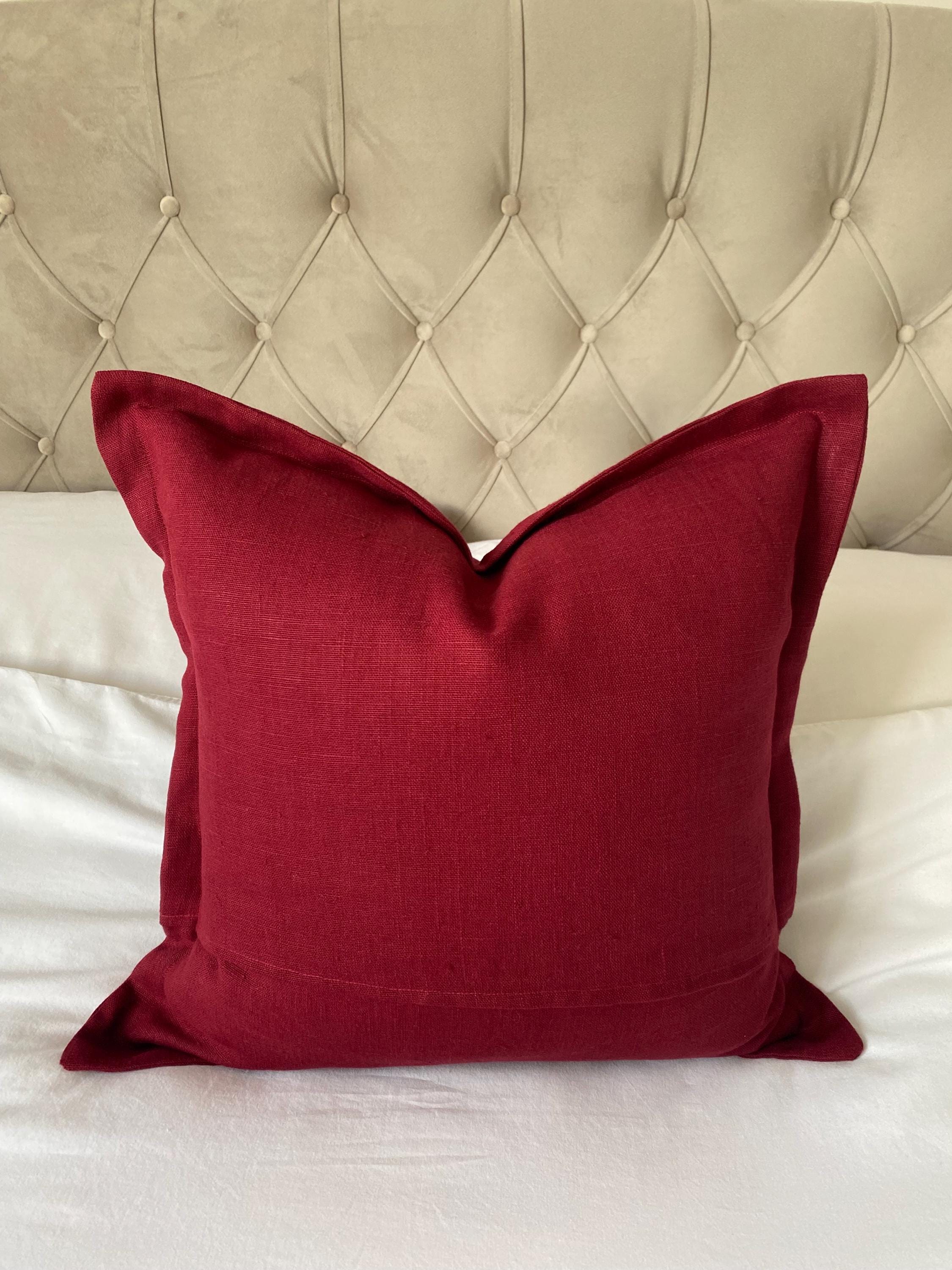 bordeaux wine red scatter cushions, oxford edging cushion cover