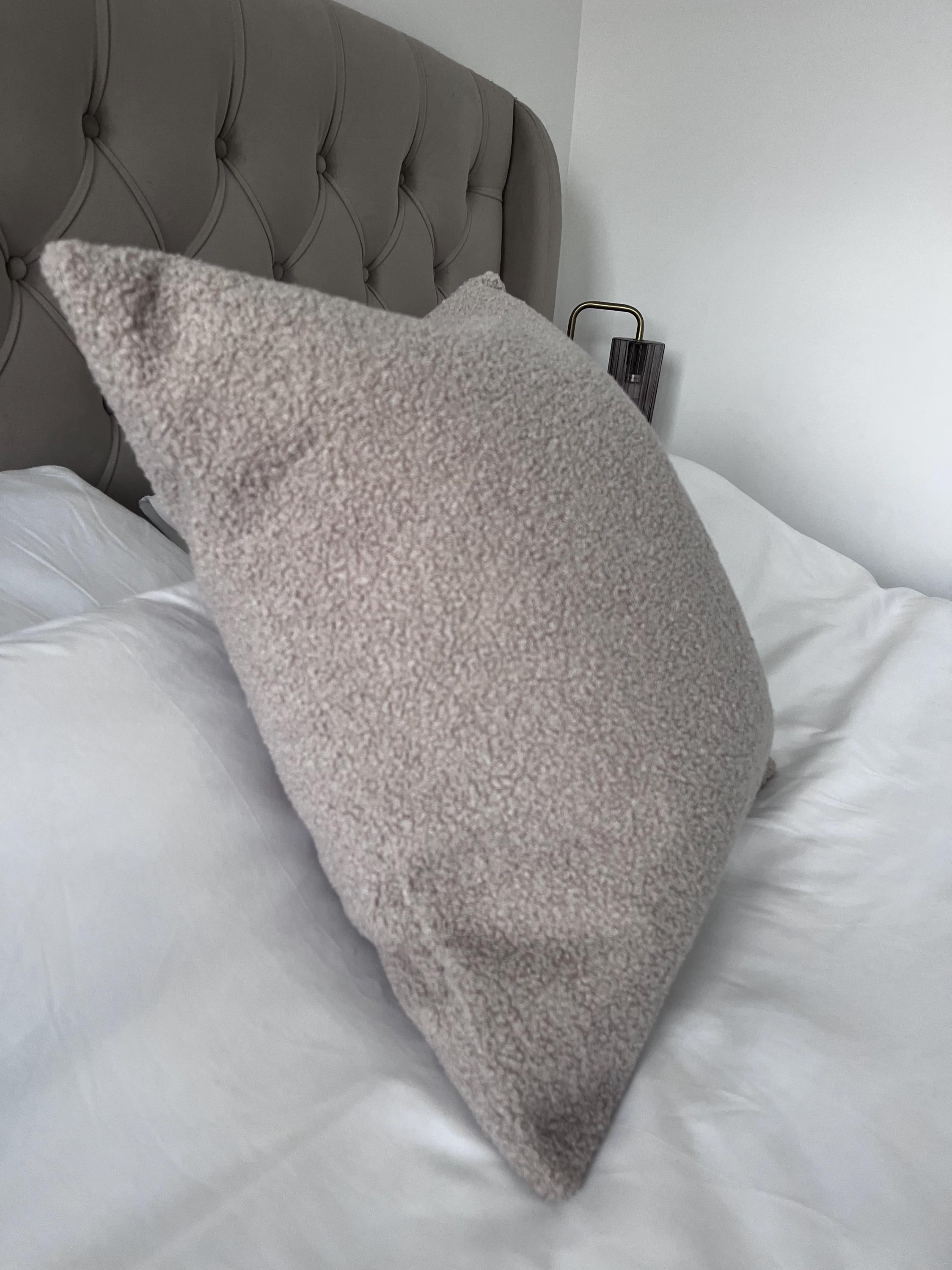 Boucle beige pillow cover, neutral home decor