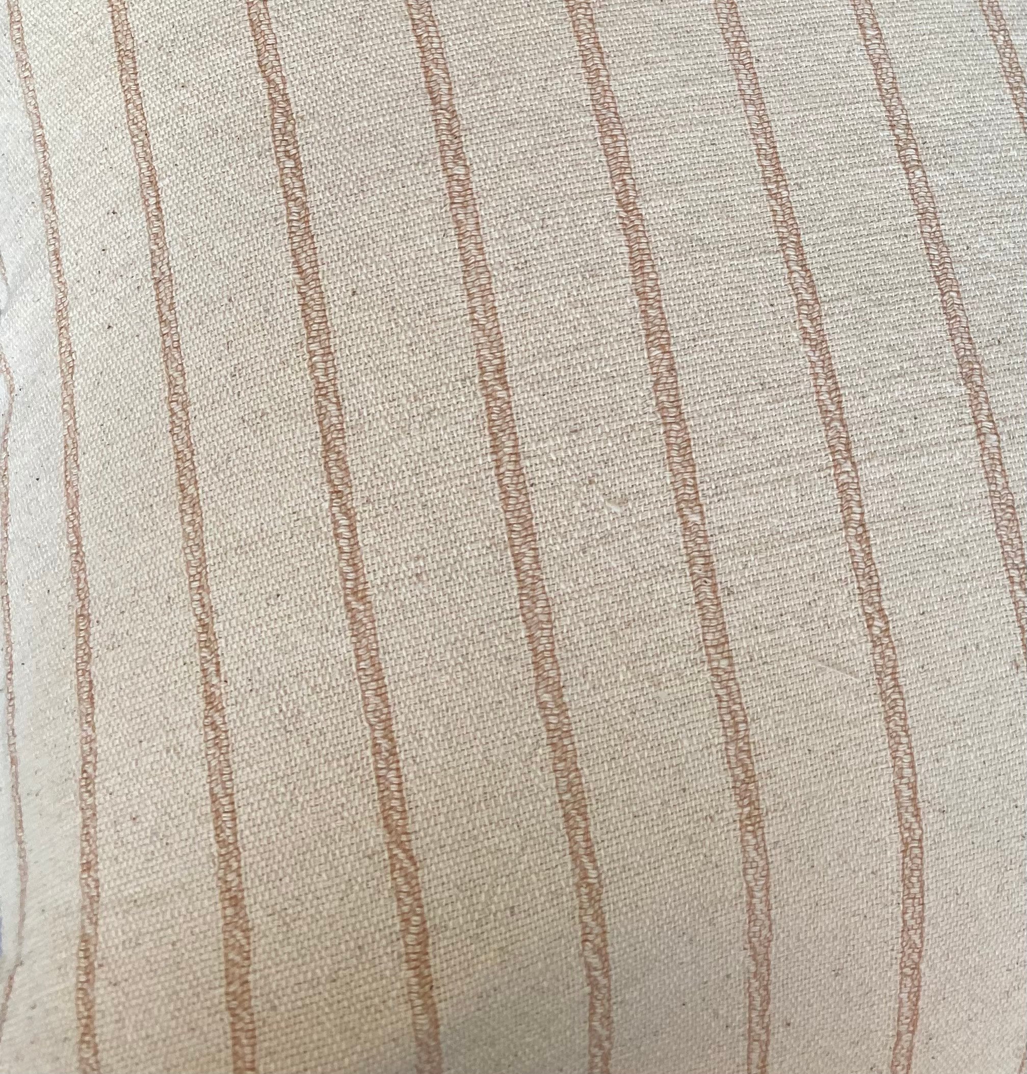 Beige Striped Pillow Cover, Farmhouse Woven Cotton Cushion