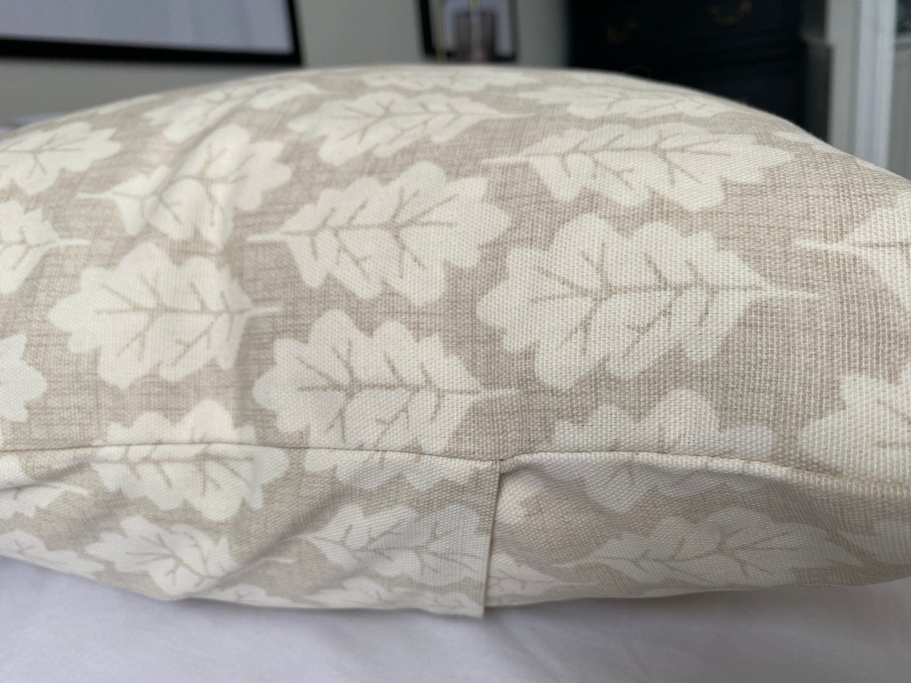 Taupe Leaf Pattern Cushion Cover: Minimalist Home Decor
