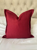 bordeaux wine red scatter cushions, oxford edging cushion cover
