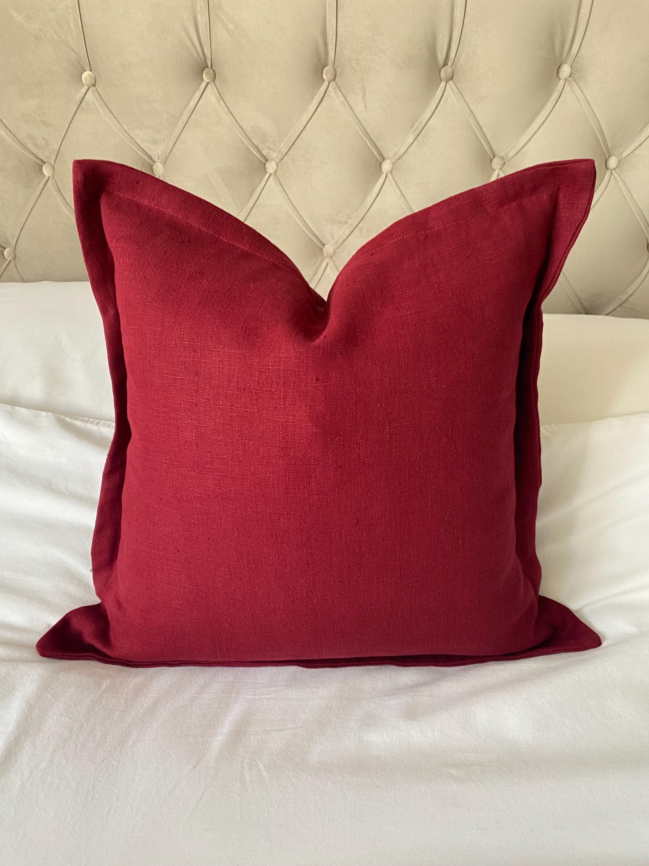 bordeaux wine red scatter cushions, oxford edging cushion cover