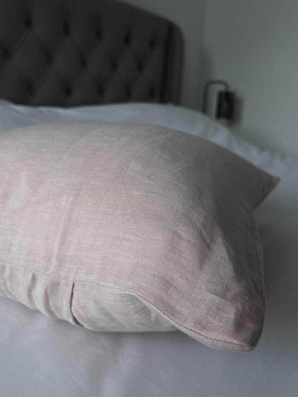 Pink Linen Pillow Cover, Blush Cushion, Minimal Home Decor