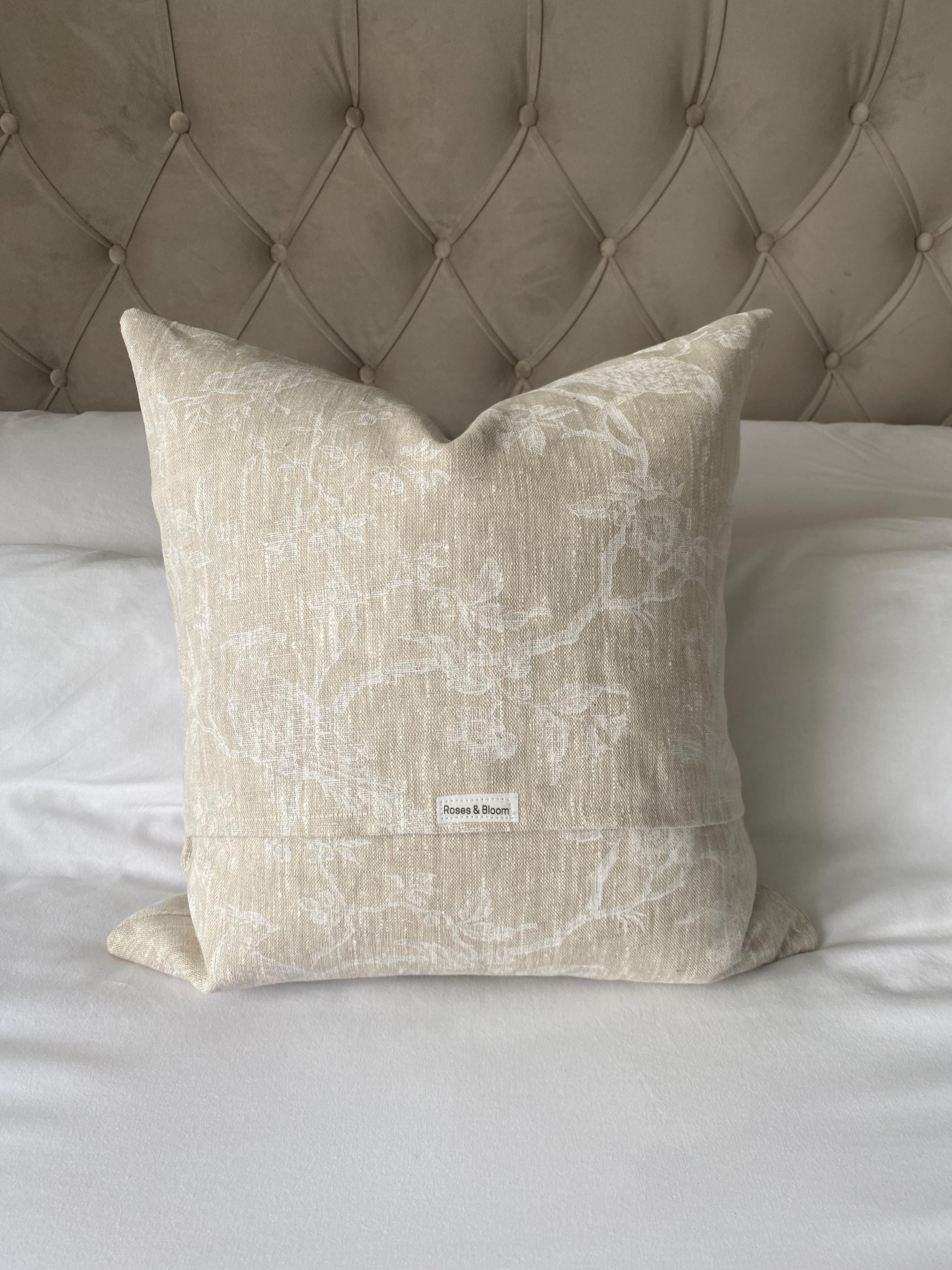 French linen pillow cover, neutral cushions, vintage home decor, farmhouse scatter cushions