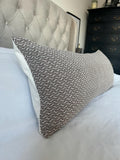 Handwoven Bolster Pillow Cover: Taupe Brown Hmong Cushion
