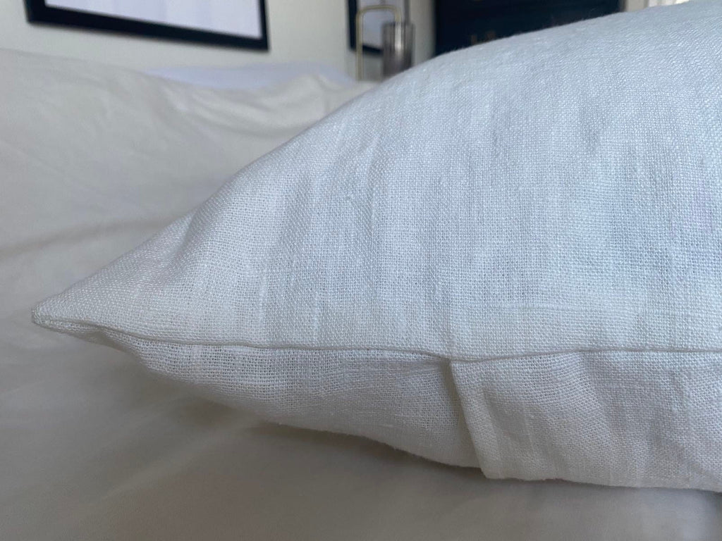 off white linen cusion cover, with envelope reverse