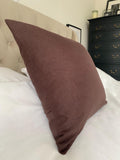 Dark Chocolate Brown Linen Pillow Cover: Handmade Throw Cushion