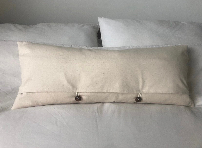 Extra long bolster pillow cover, coastal lumber cushion cover, indigo blue stripe cushions