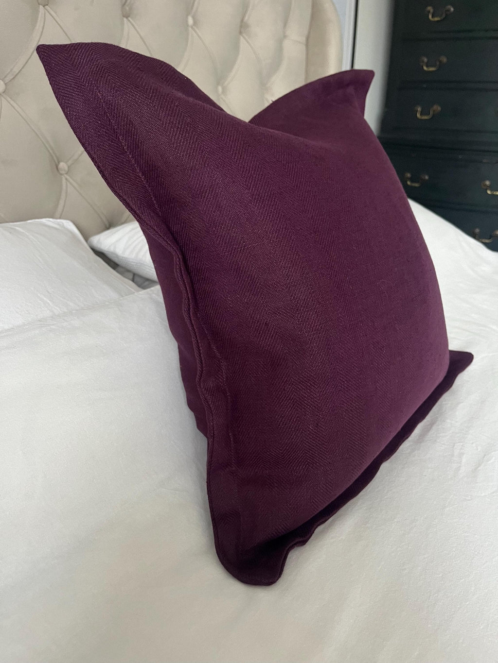 Aubergine Pillow Covers, dark Purple throw cushion covers, with an envelope reverse