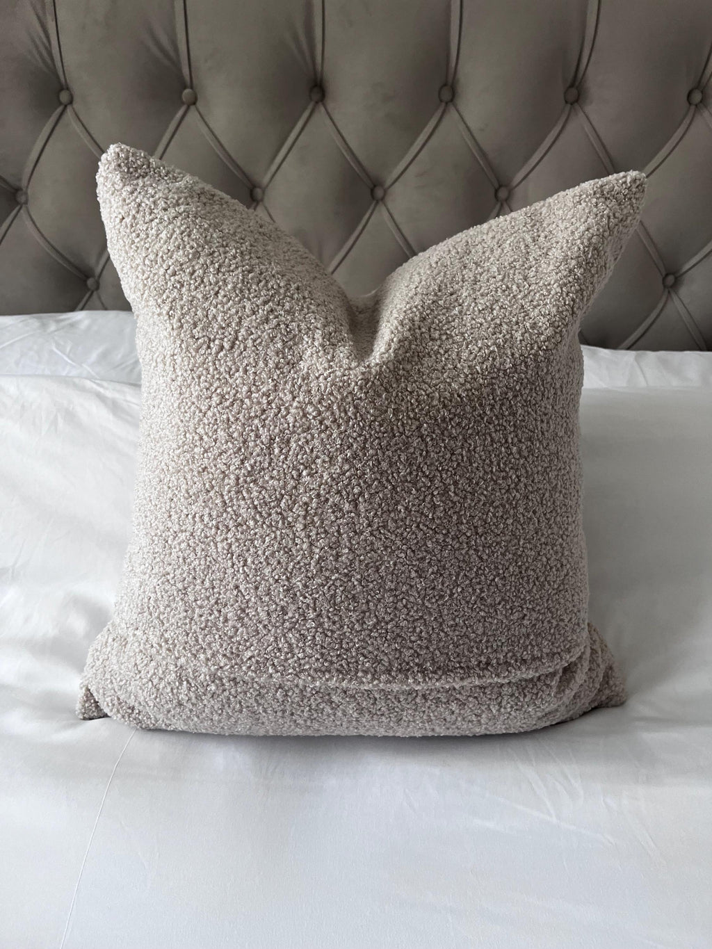 Boucle beige pillow cover, neutral home decor