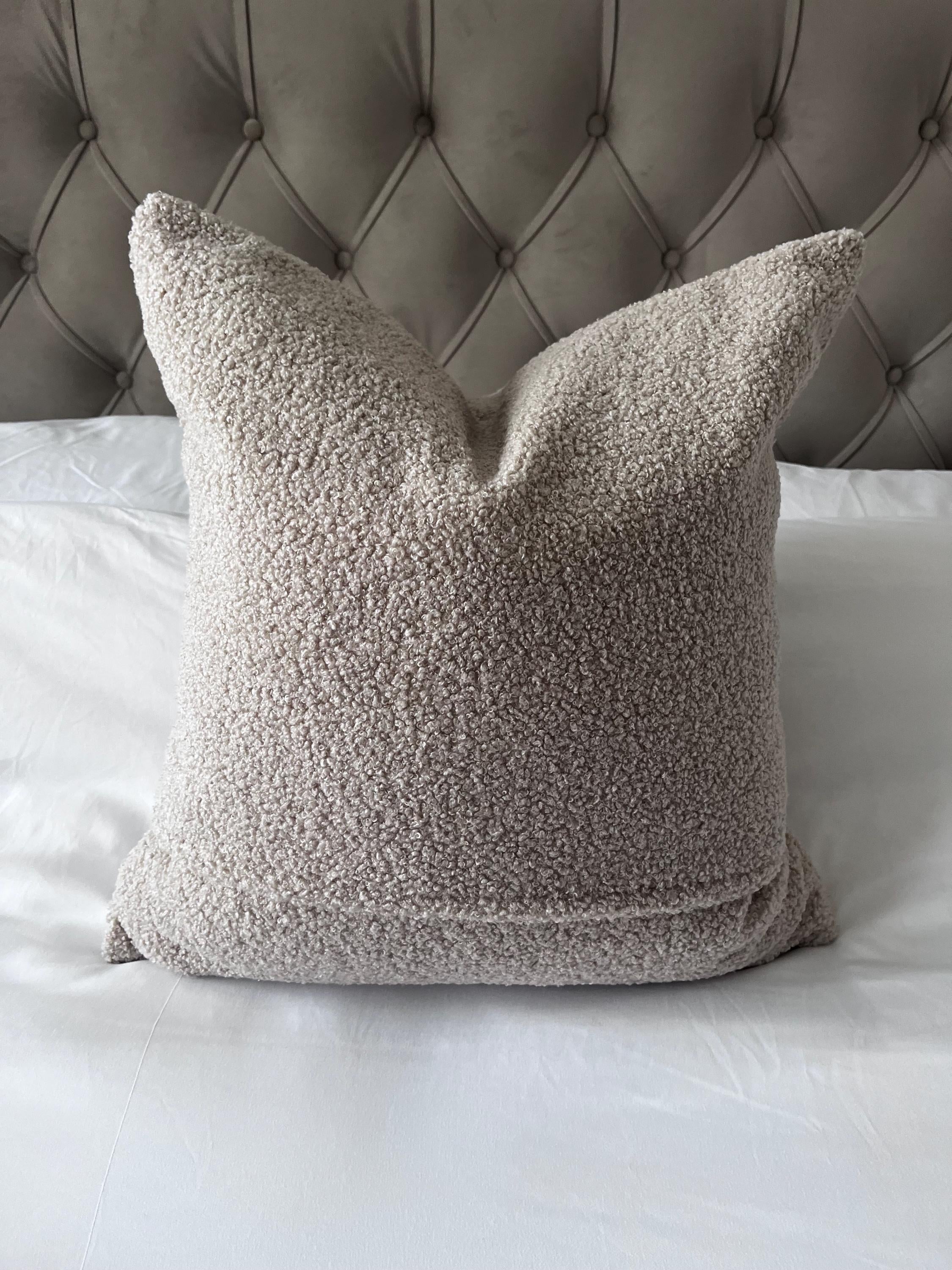 Boucle beige pillow cover, neutral home decor