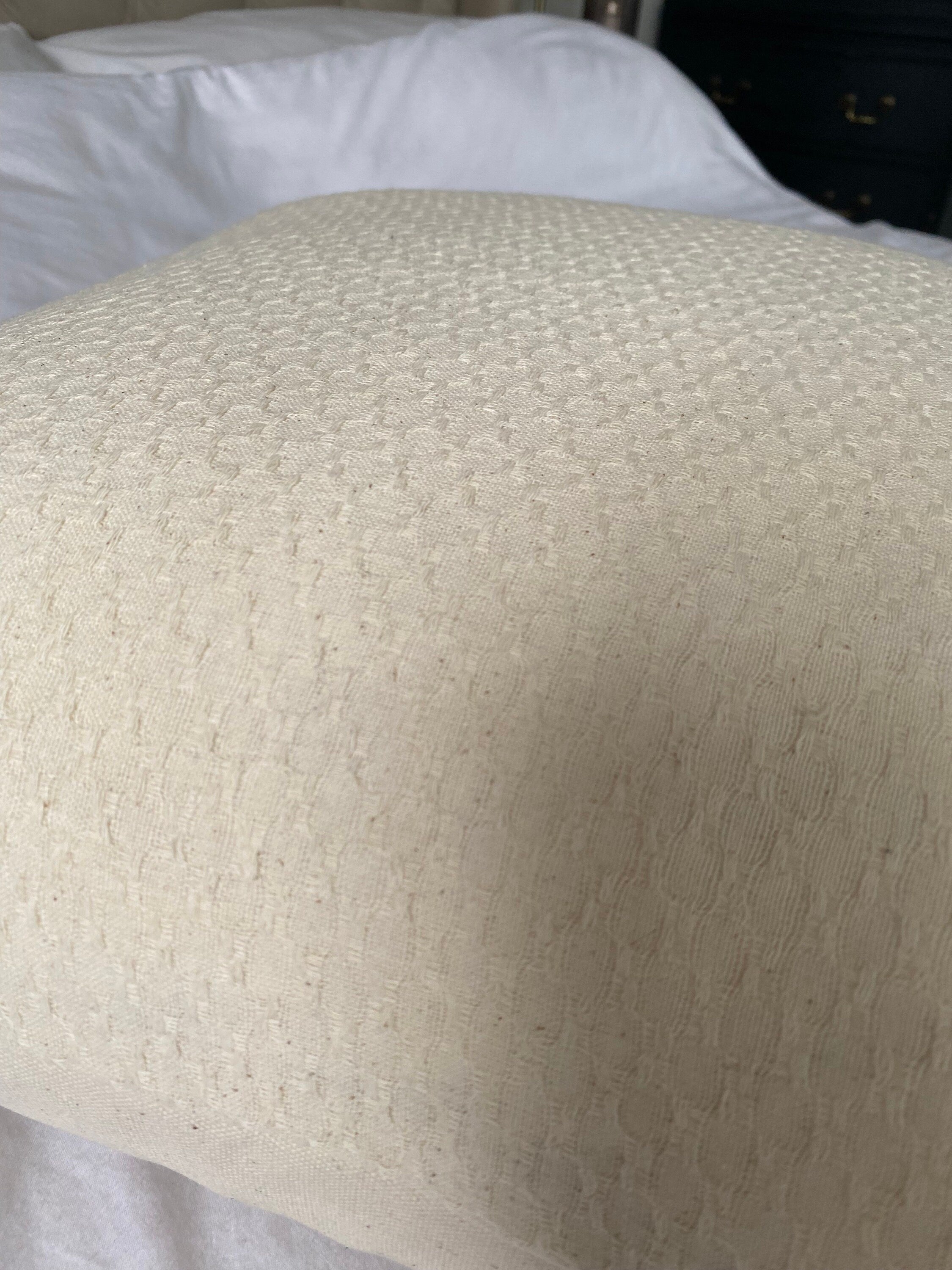 Natural textured cream pillow cover, ivory cushions, bohemian home decor, large cushion covers, handwoven organic fabric