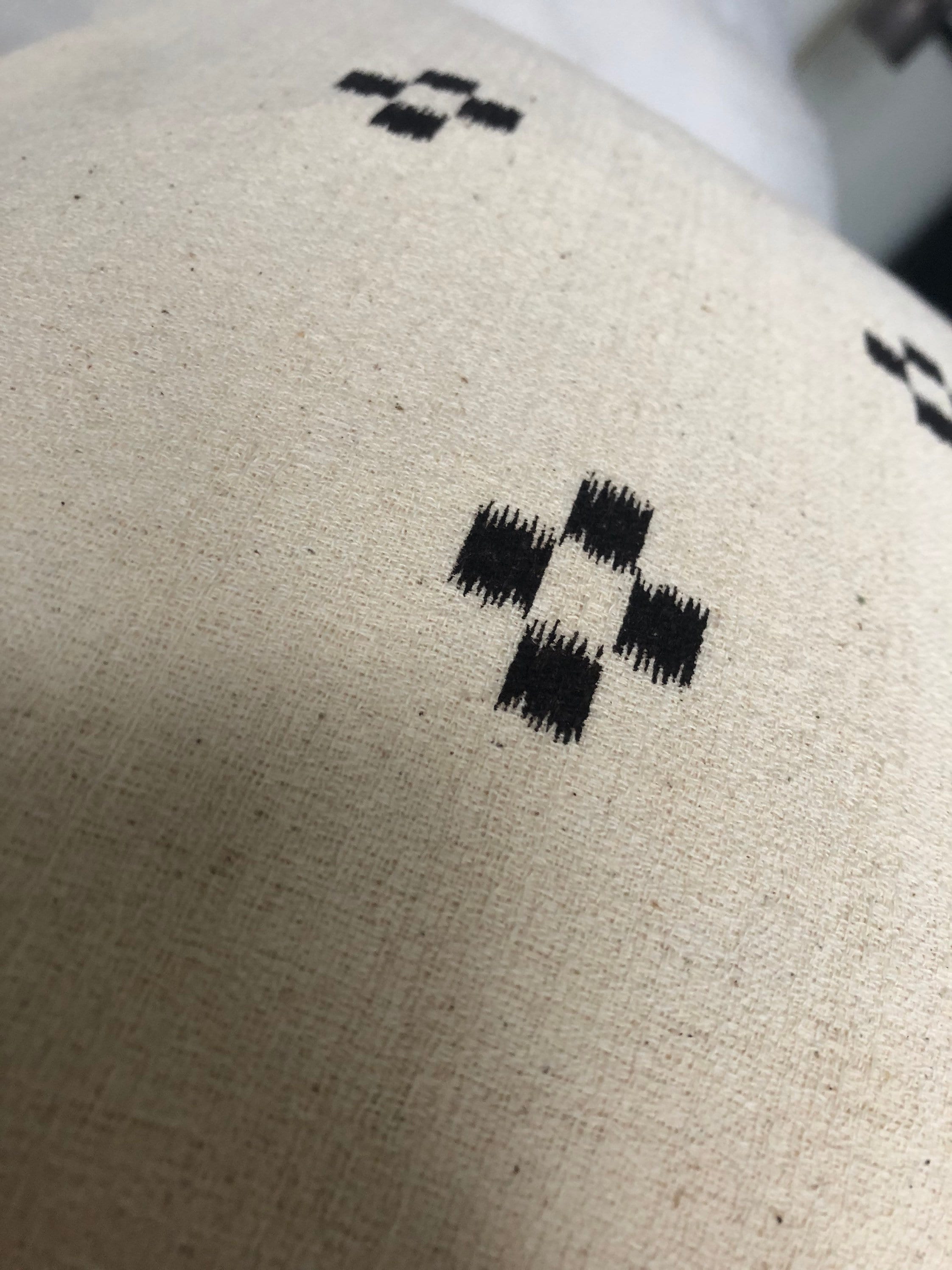 Geometric IKAT Pillow Cover, Black Eclectic Home Decor