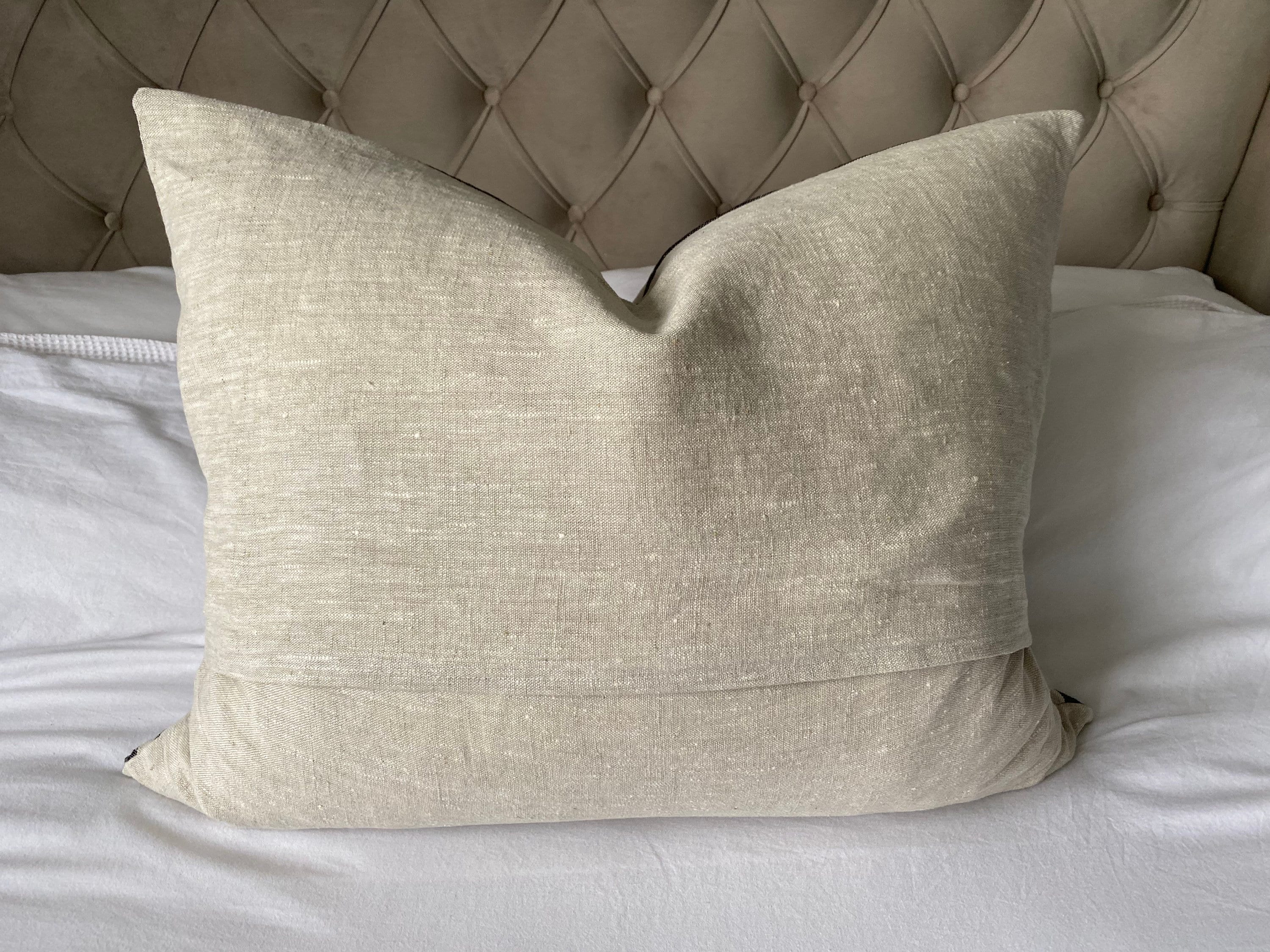 Stripe bolster pillow cover, extra large lumbar throw cover, boho home decor, neutral woven cotton cushion,