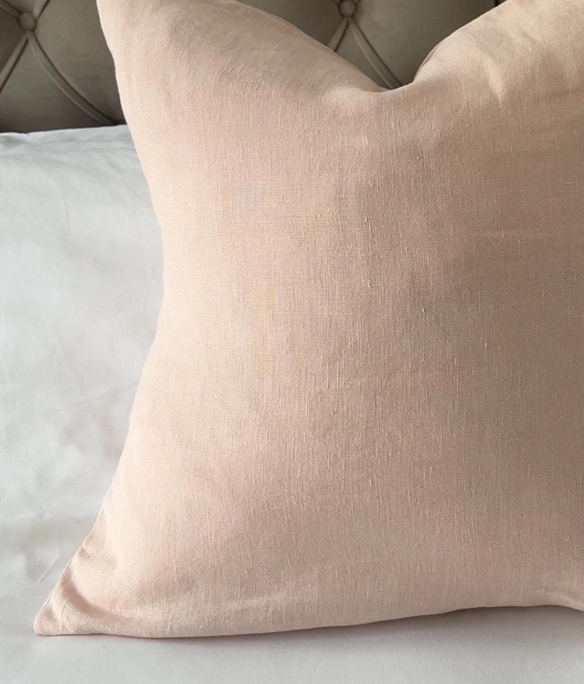 Pink Linen Pillow Cover, Blush Cushion, Minimal Home Decor