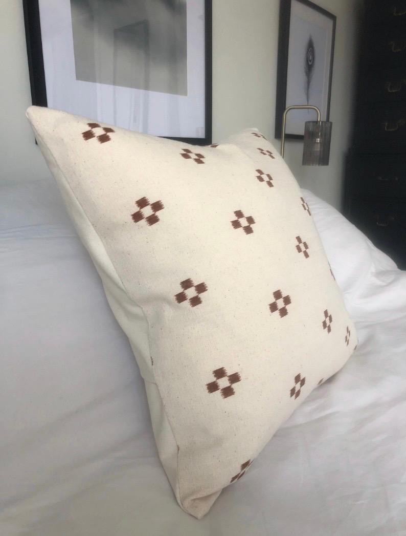 rust orange cushion covers: handwoven cushion cover with an envelope reverse