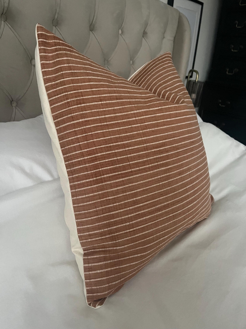 Burnt orange striped pillow cover, terracotta  throw cushions, stripe cushion covers, rust