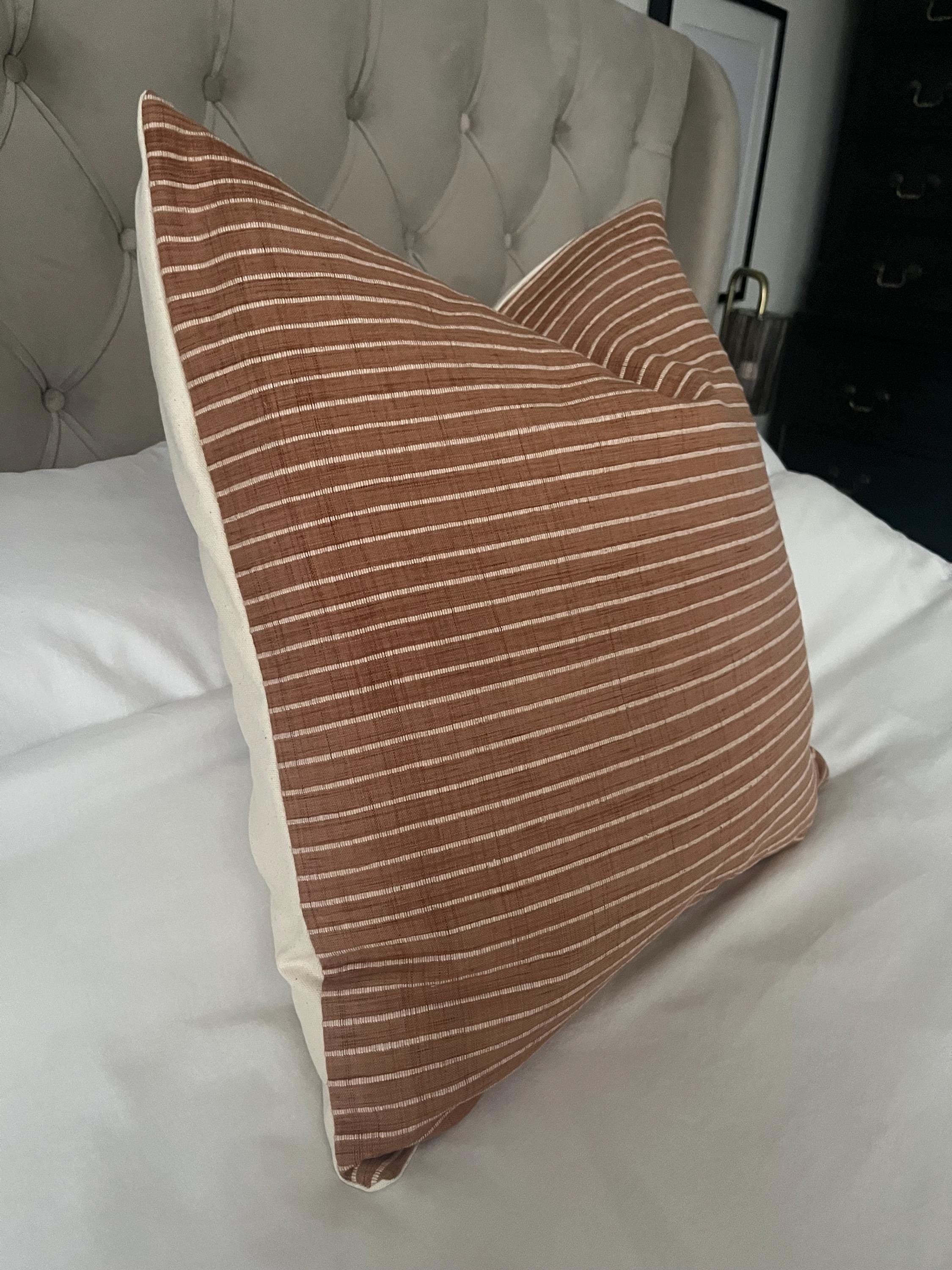 Burnt orange striped pillow cover, terracotta  throw cushions, stripe cushion covers, rust