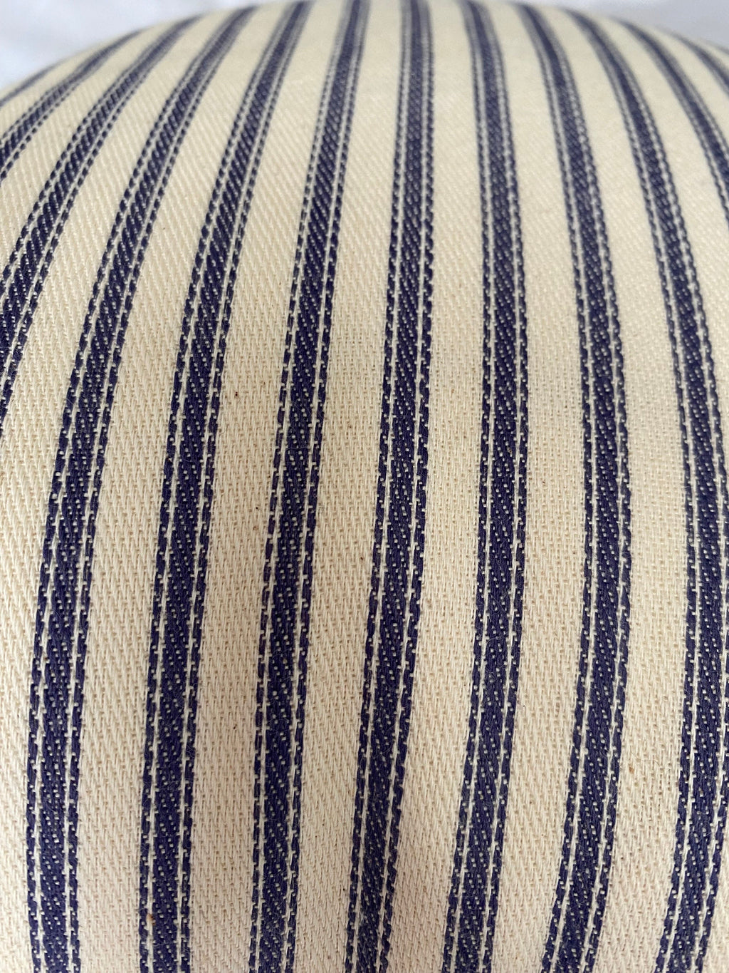 Blue Stripe Ticking Pillow Cover: Coastal Nautical Decor