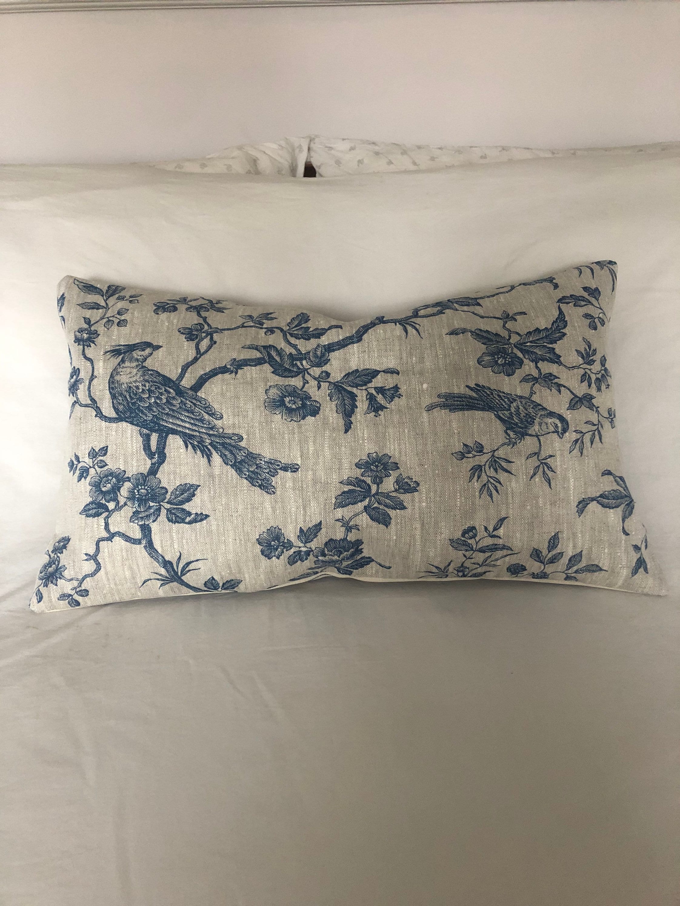french country blue toile de jouy cushion covers, vintage home decor