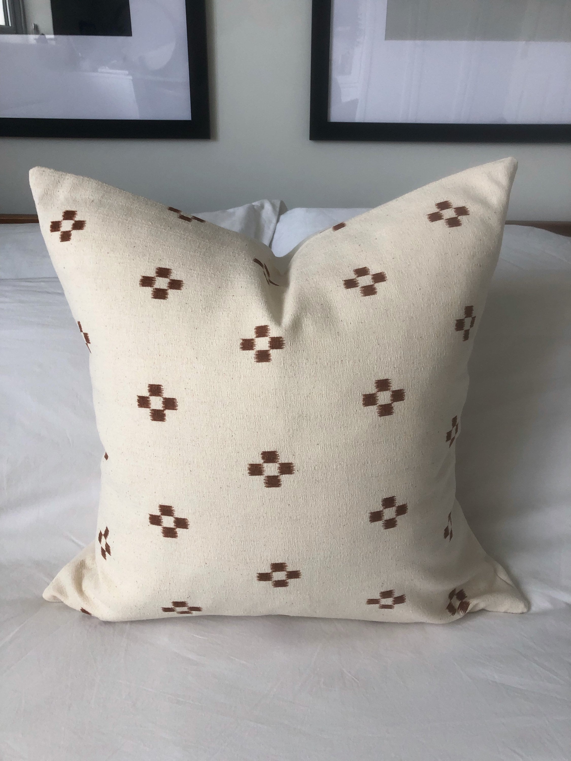 rust orange cushion covers: handwoven cushion cover with an envelope reverse