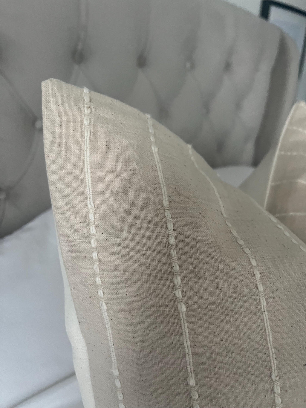 Light beige striped pillow cover, Sandy brown throw cushions, taupe cushion covers