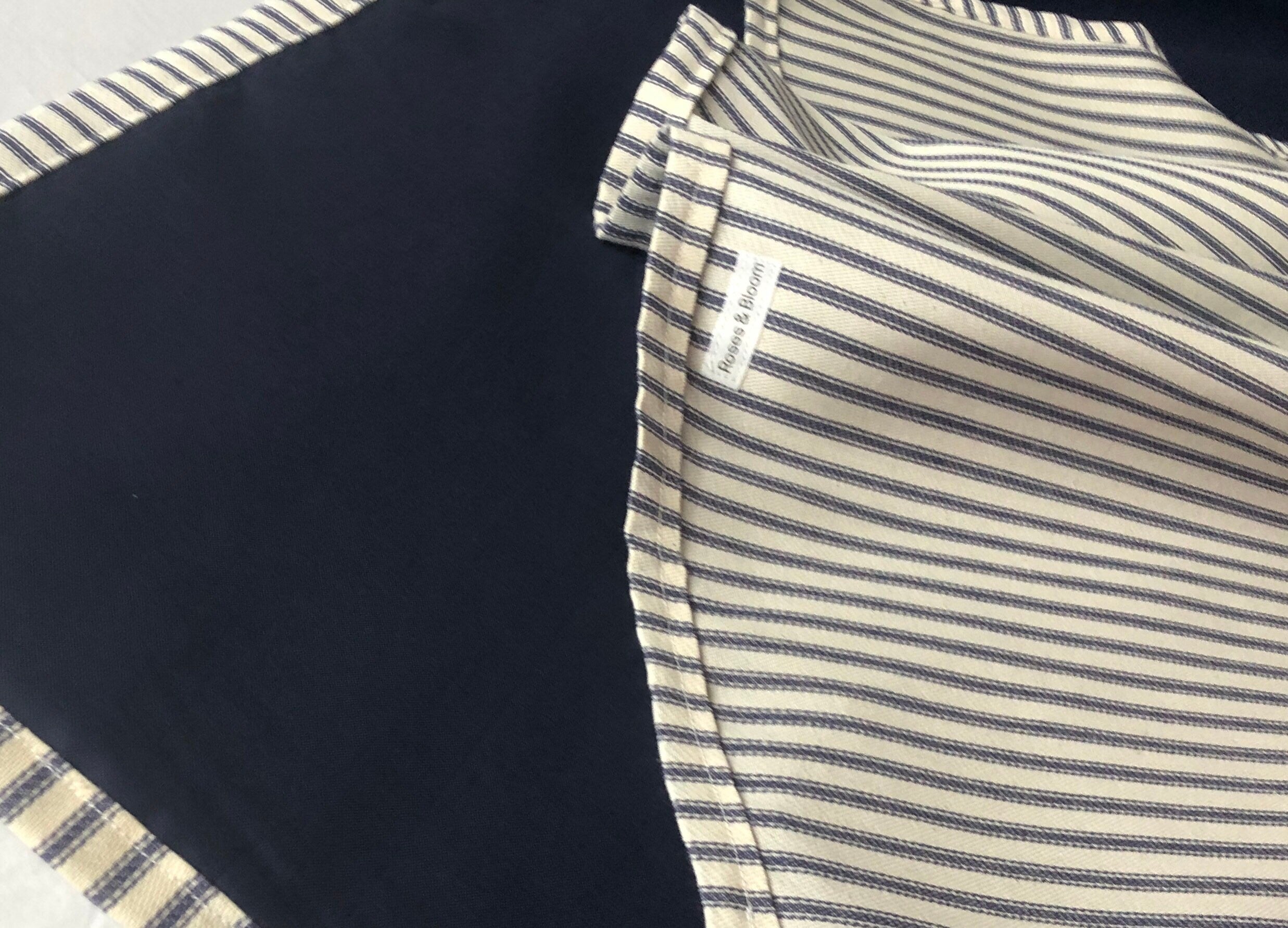 Navy Blue Ticking Stripe Throw Blanket – coastal home decor
