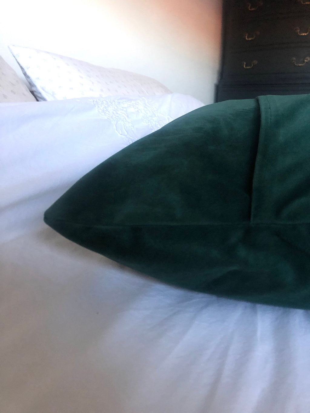 Dark Emerald Green Velvet Cushion Cover: Eclectic Home Decor