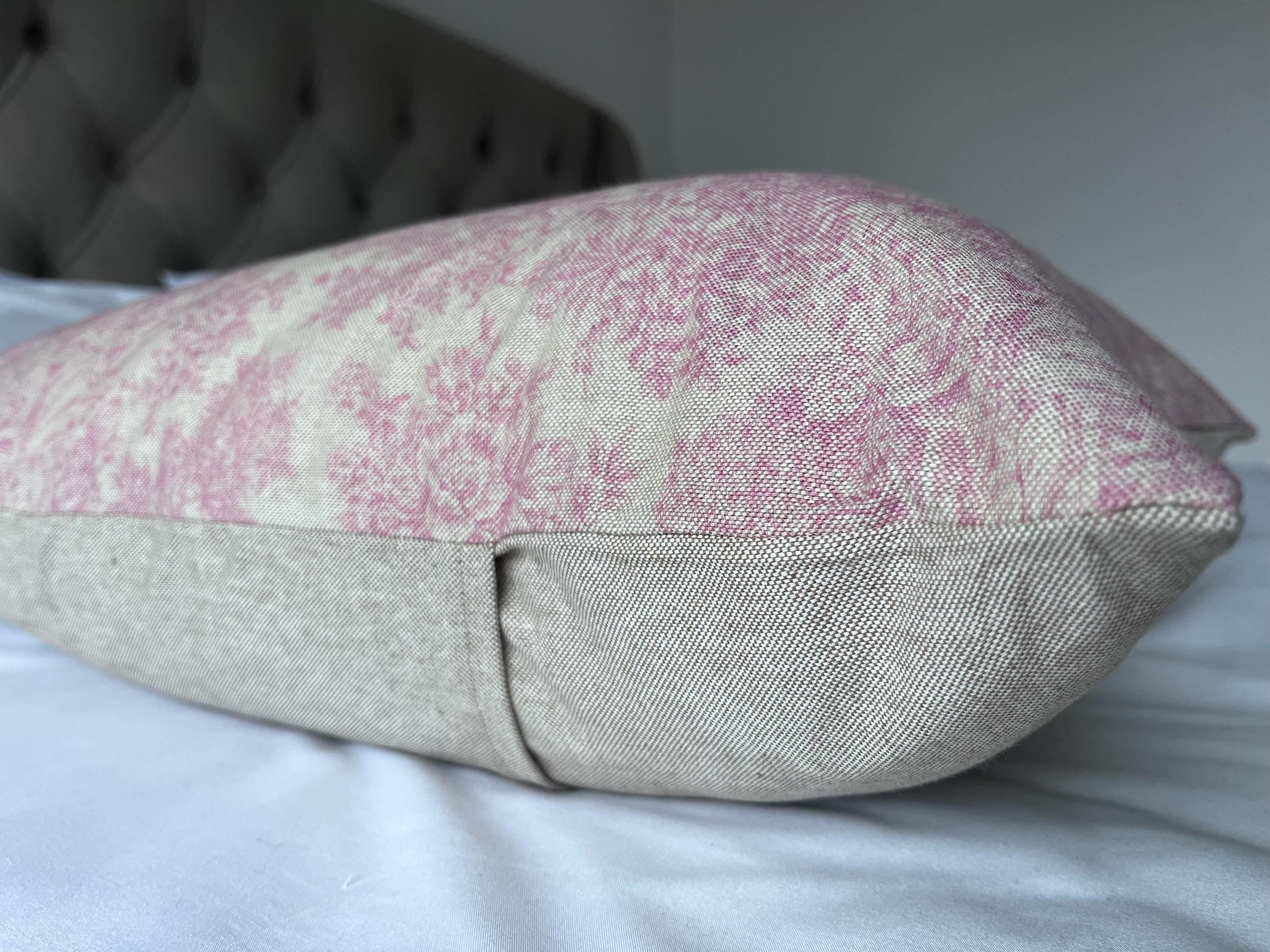 Pink toile de Jouy cushion cover