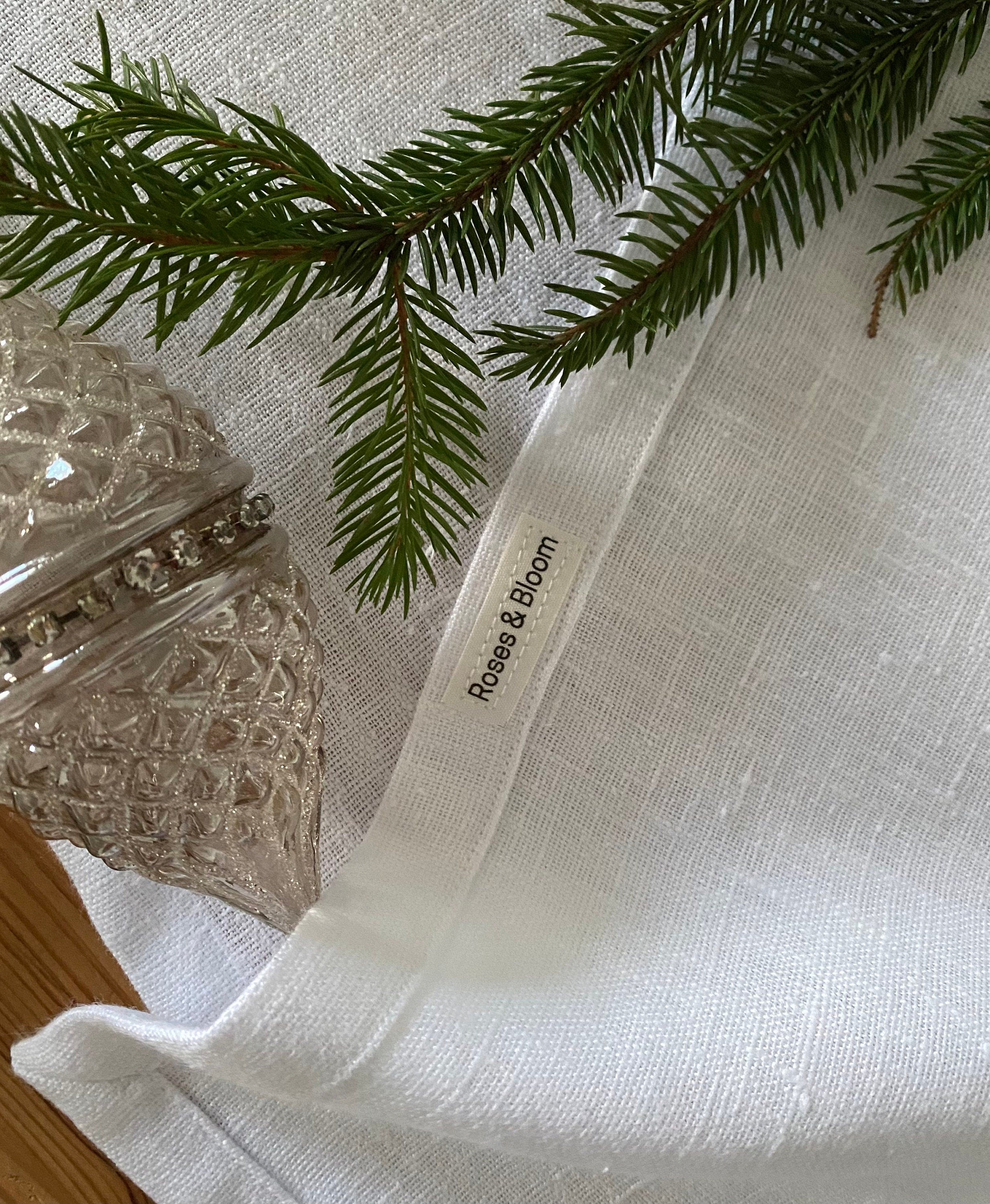 Handmade White Linen Table Runner: Scandinavian Nordic Decor, table linen