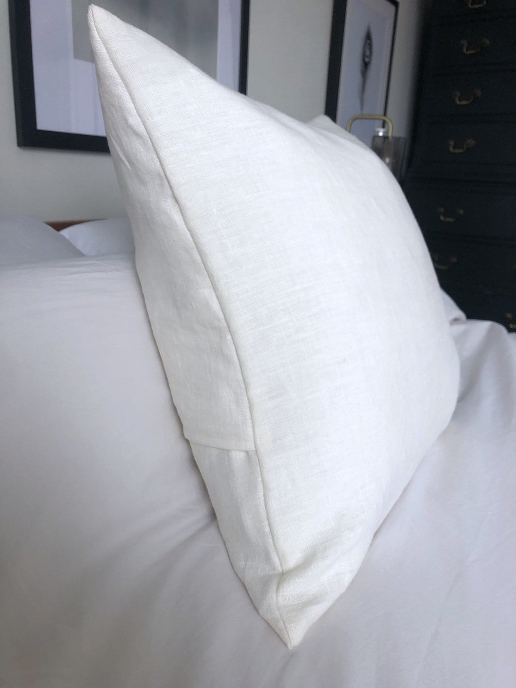 Cream linen cushion covers, French linen pillow cover, minimal home decor