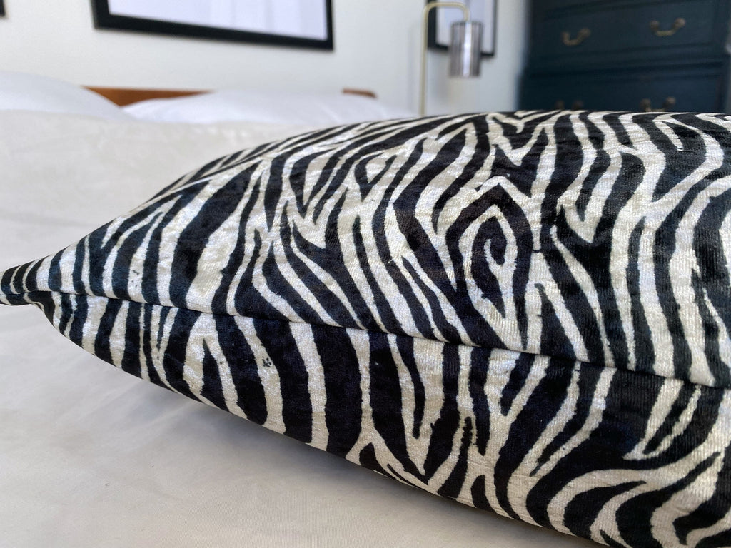 Zebra Print Velvet Pillow Cover: Eclectic Home Decor