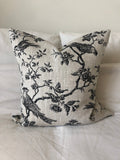 French Country Linen Pillow Cover, Black Toile de Jouy, Farmhouse Decor