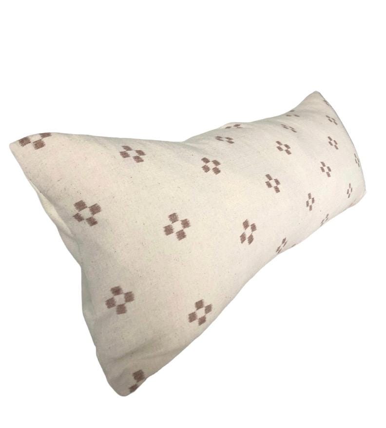 Extra long bolster cushion cover, earth tones handwoven lumbar pillowcase