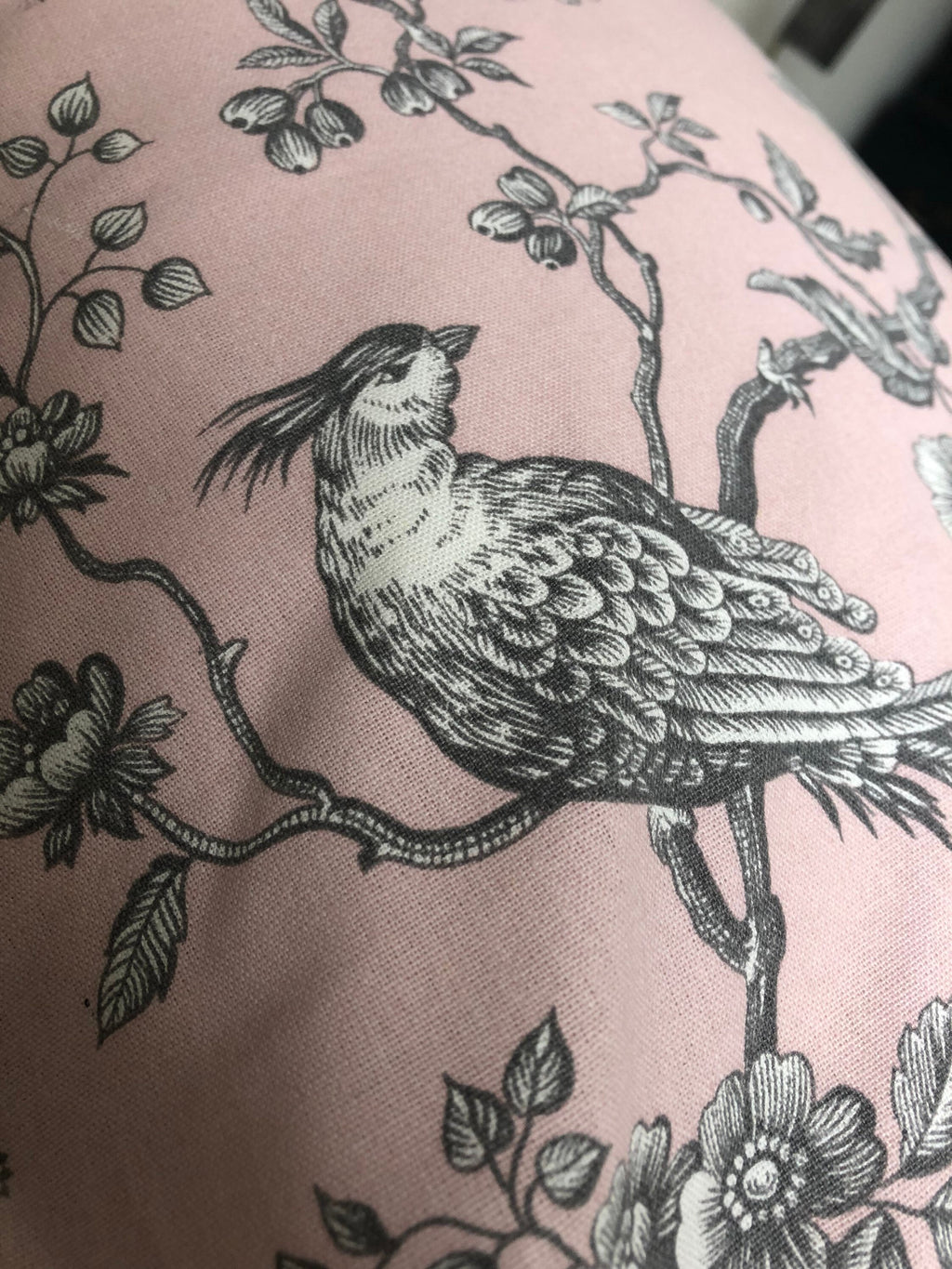 Pink Toile de Jouy Pillow Cover – French Vintage Style Cushion