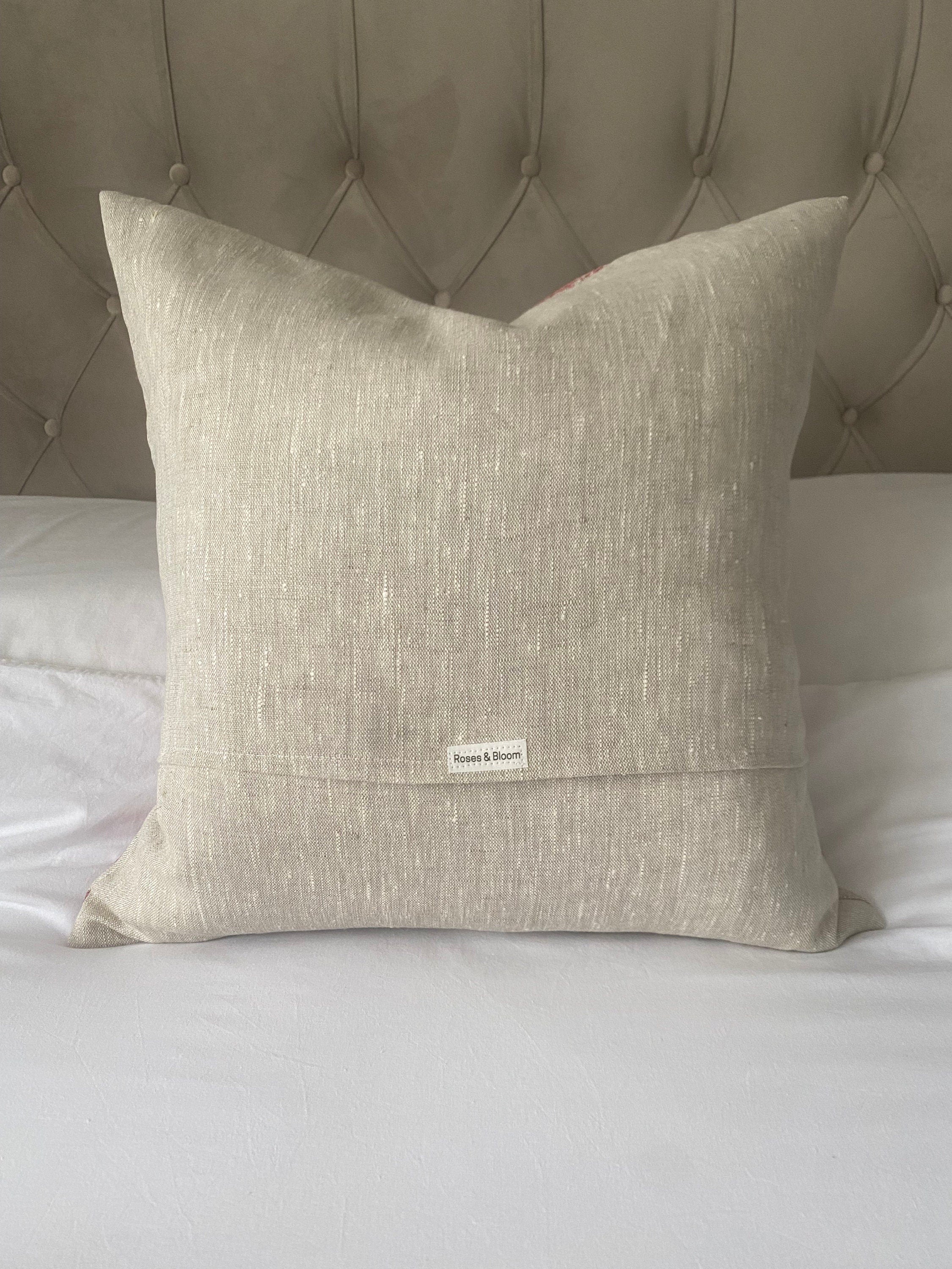 French country linen cushion cover, european vintage home decor