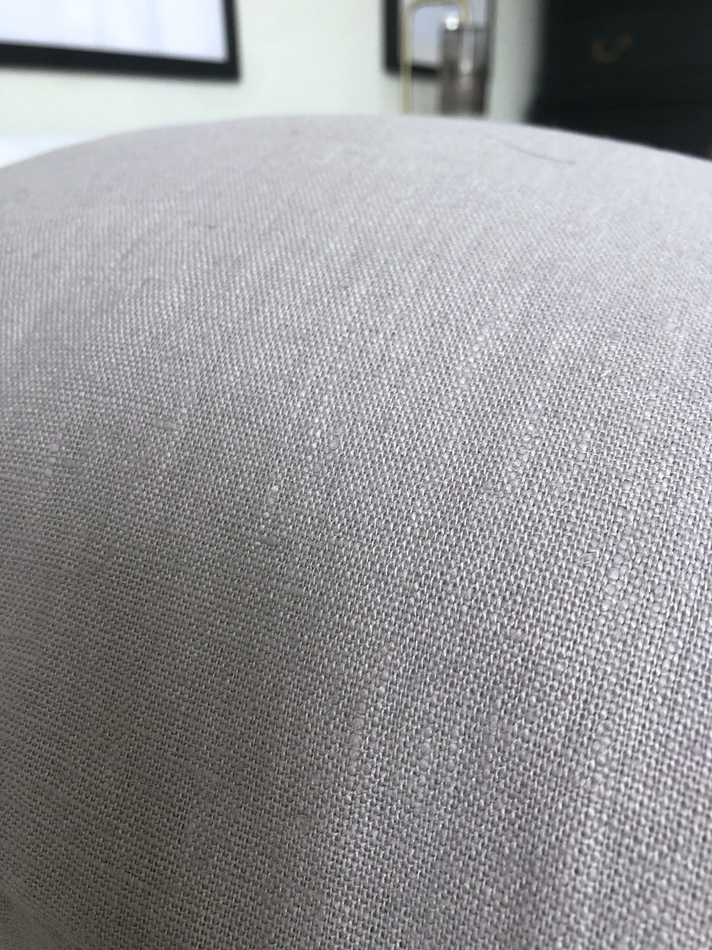 Grey French Linen Pillow Cover, Minimalist Throw Cushion with envelope reverse